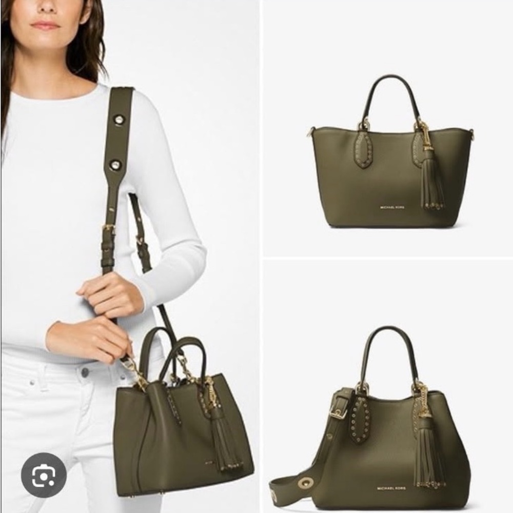 Michael Kors Olive Green Brooklyn Small Satchel